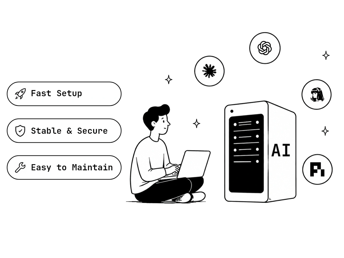 Local AI environment setup and deployment illustration